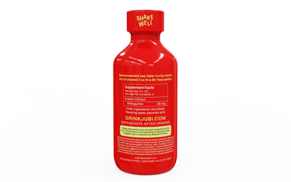 Jubi Cherry Kratom Shot with supplement facts.