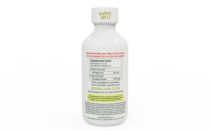 Jubi white bottle with supplement facts.