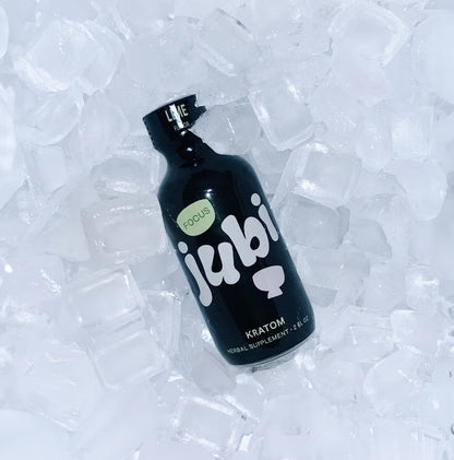 Jubi Focus shot on ice cubes.